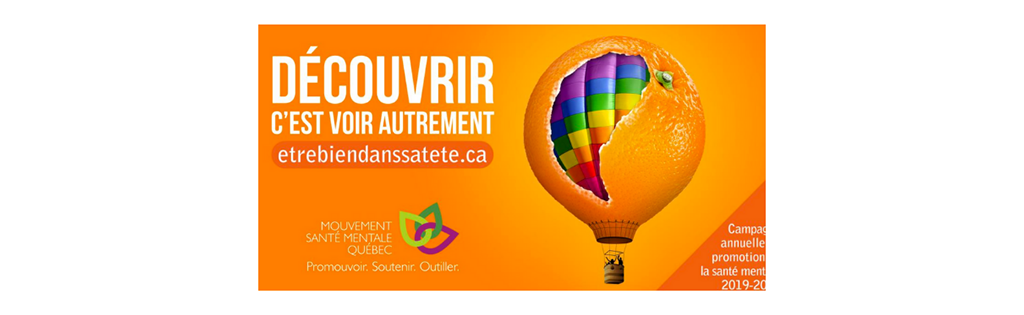 Affiche avec une montgolfière colorée